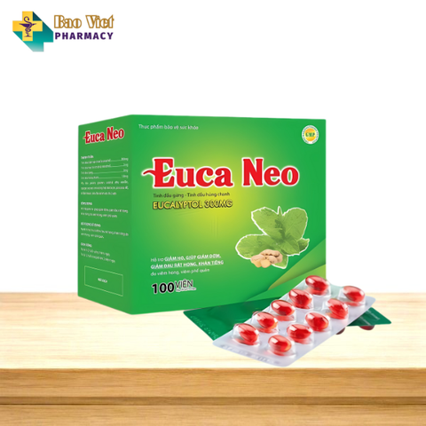  Viên uống Euca Neo Hộp 10 vỉ x 10 viên - Hỗ trợ giảm ho, đờm, đau rát họng 