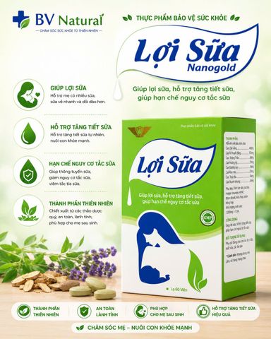  Lợi sữa Nanogold - giúp lợi sữa, hỗ trợ tăng tiết sữa, hạn chế nguy cơ tắc sữa 