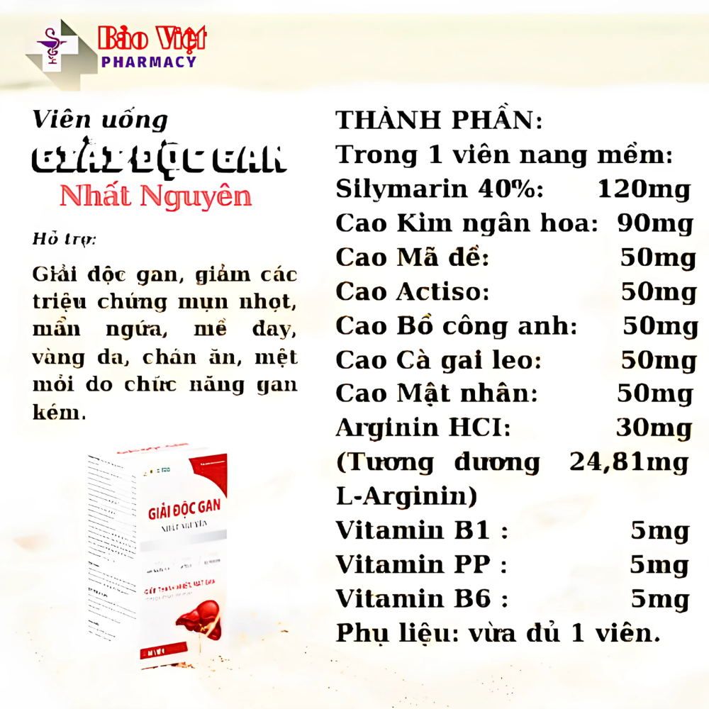  Giải Độc Gan Nhất Nguyên Hộp 1 lọ 30 viên 
