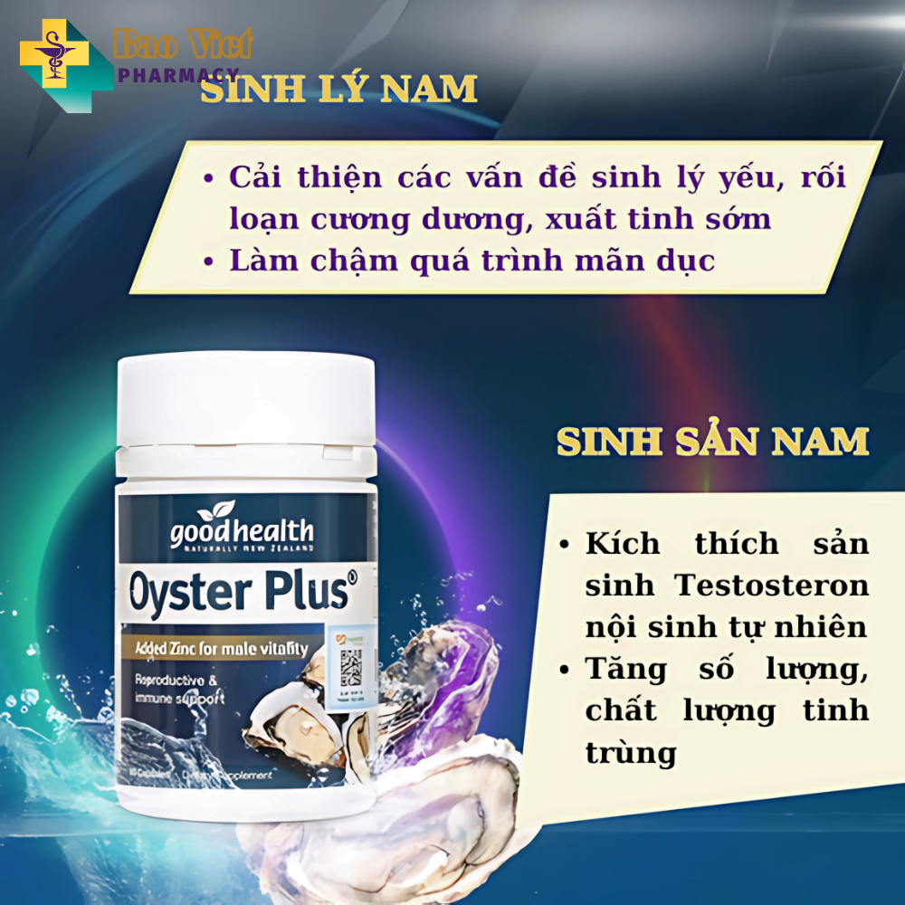  Viên uống bồi bổ sức khỏe Nam giới GoodHealth Oyster Plus lọ 60 viên nang cứng 