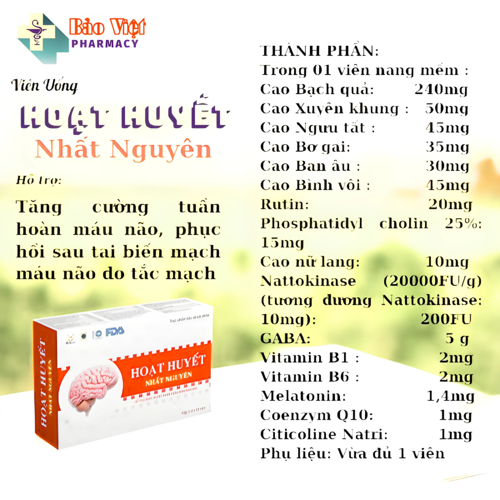  Hoạt Huyết Nhất Nguyên Hộp 3 vỉ x 10 viên 