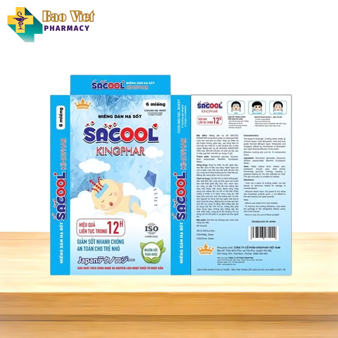  Miếng dán hạ sốt Sacool hộp 6 miếng 