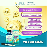  Nordic Naturals Baby's DHA Lọ 60ml bổ sung DHA cho bé giúp tăng cường trí não, thị lực và hệ thần kinh 