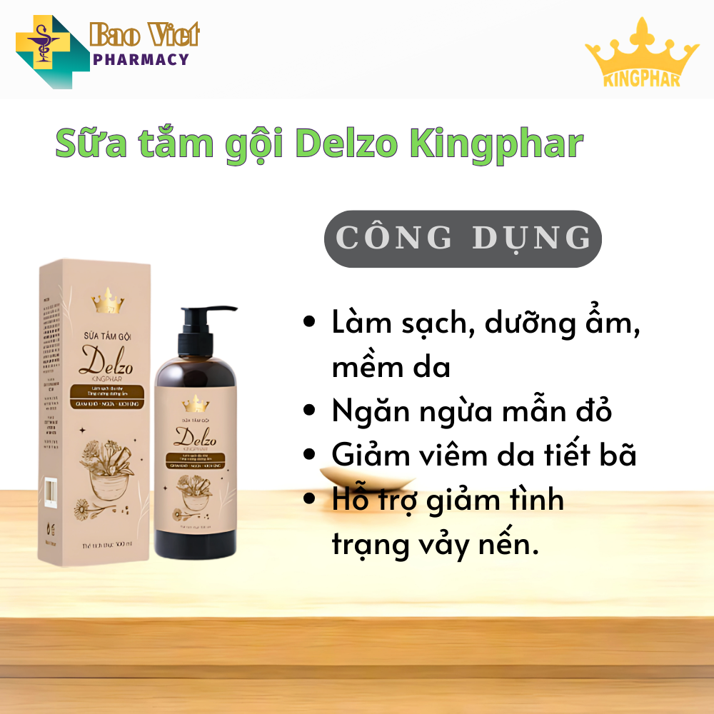  Sữa Tắm Gội toàn thân DelZo Kingphar chai 500ml 