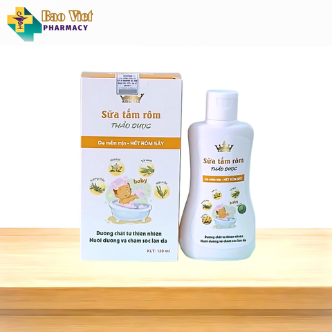  Sữa Tắm Rôm Thảo Dược Kingphar chai 120ml 