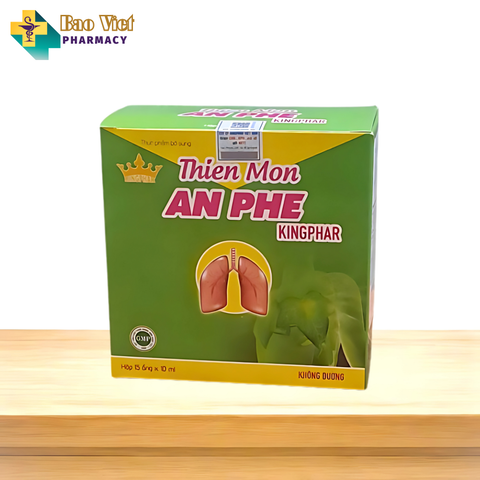  Siro Thiên Môn An Phế Kingphar (không đường) - Hộp 15 ống x 10ml,  Bổ phế, giảm ho, đờm, đau họng, khản tiếng do viêm họng, viêm phế quản 