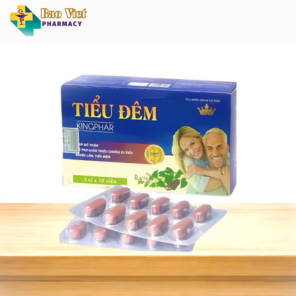  Tiểu đêm Kingphar - Hỗ trợ giảm chứng đi tiểu đêm, tiểu nhiều lần, tiểu không tự chủ (hộp 3 vỉ x 10 viên) 