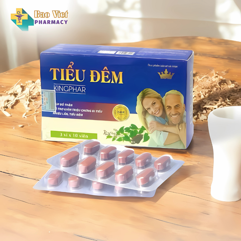  Tiểu đêm Kingphar - Hỗ trợ giảm chứng đi tiểu đêm, tiểu nhiều lần, tiểu không tự chủ (hộp 3 vỉ x 10 viên) 