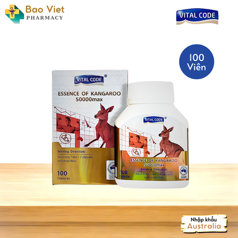  Viên uống hỗ trợ tăng cường sinh lý nam giới Vital code Essence of Kangaroo hộp 100 viên 
