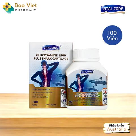  Viên uống bổ khớp Vital Code Glucosamin 1500mg hộp 100v 