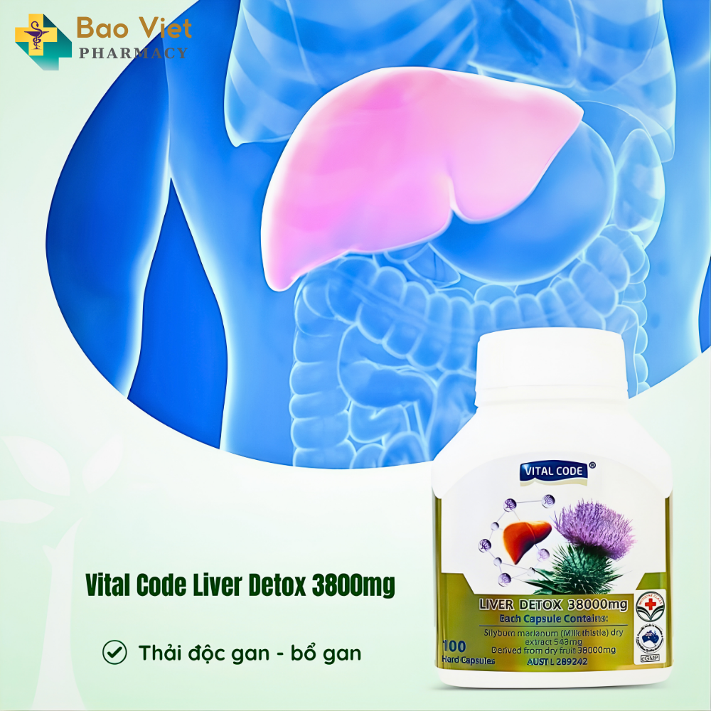  Viên uống giải độc gan Vital Code Liver detox hộp 100 viên 