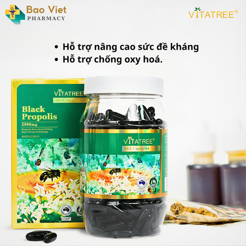  Vitatree Black Propolis 2000mg keo ong đen tăng sức đề kháng nhập khẩu Úc 