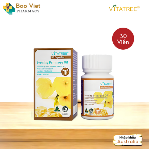  Viên uống cân bằng nội tiết tố nữ Vitatree Evening Primrose hộp 30 viên và 100 viên 