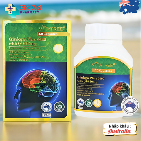  Viên Bổ não Vitatree Ginkgo Plus Q10 40 viên & 60 viên 