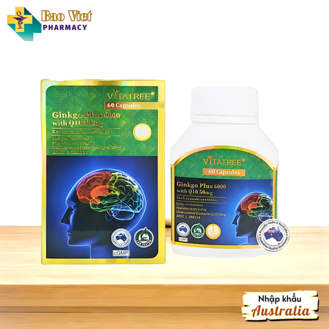  Viên Bổ não Vitatree Ginkgo Plus Q10 40 viên & 60 viên 