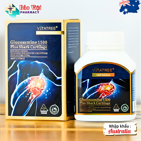  Viên uống bổ xương khớp Vitatree Glucosamine 1500MG Plus Shark Cartilage 80 viên & 100 viên 