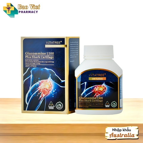  Viên uống bổ xương khớp Vitatree Glucosamine 1500MG Plus Shark Cartilage 80 viên & 100 viên 