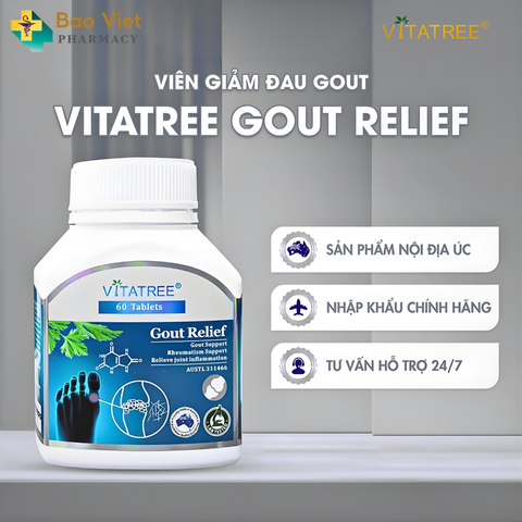  Viên uống bệnh gút Vitatree Gout Relief hộp 100 viên nhập khẩu Úc 