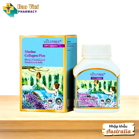  Viên uống đẹp da Vitatree Marine Collagen Plus 100 viên 