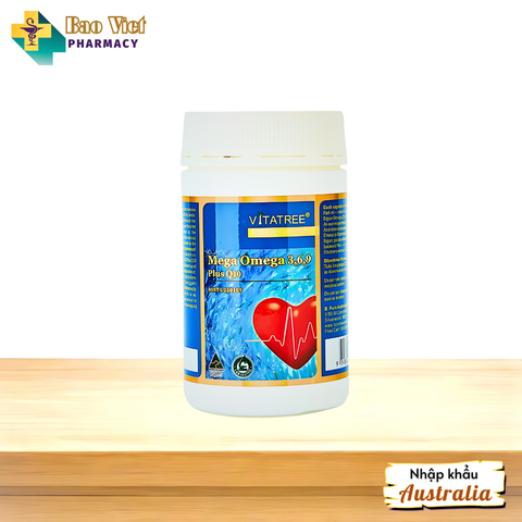  Viên uống khỏe tim mạch Vitatree Mega Omega 3,6,9 Plus Q10 100 viên & 120 viên 