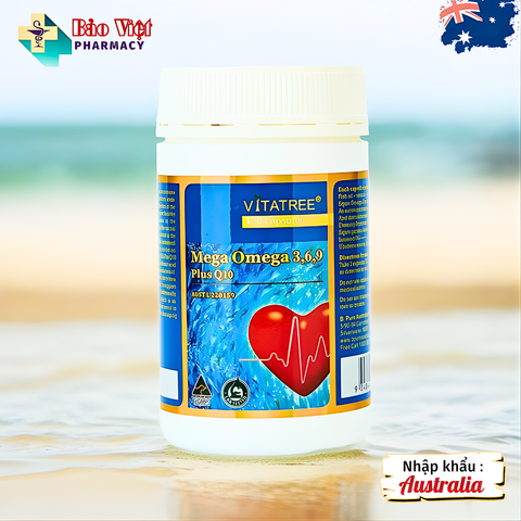  Viên uống khỏe tim mạch Vitatree Mega Omega 3,6,9 Plus Q10 100 viên & 120 viên 