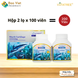  Vitatree Shark Cartilage 1000mg - Bổ sung sụn cá mập - Hỗ trợ duy trì sức khoẻ xương khớp Hộp 60 viên và Hộp 2 lọ x 100 viên 