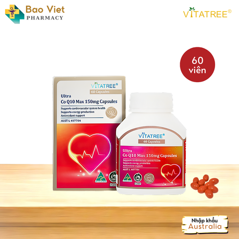  Viên uống khỏe tim mạch Vitatree Ultra Co Q10 Max 150mg 