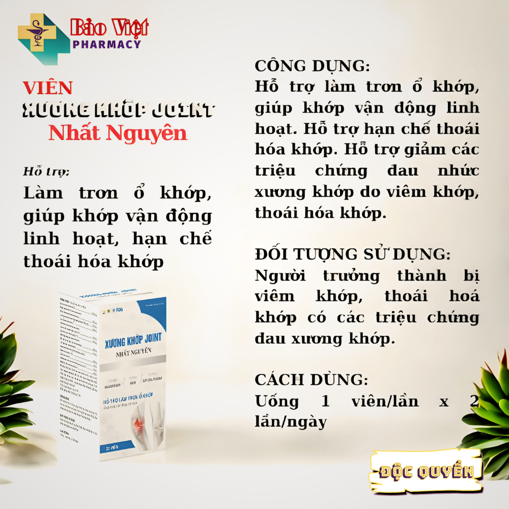  Xương Khớp Joint Nhất Nguyên Hộp 1 lọ 30 viên 