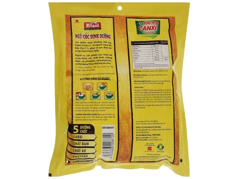  NGŨ CỐC DINH DƯỠNG B'FAST CANXI 
