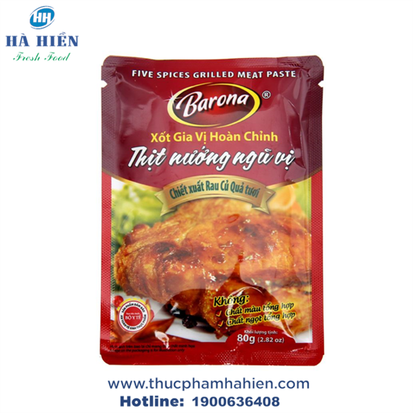  XỐT GIA VỊ THỊT NƯỚNG NGŨ VỊ BARONA 80G 