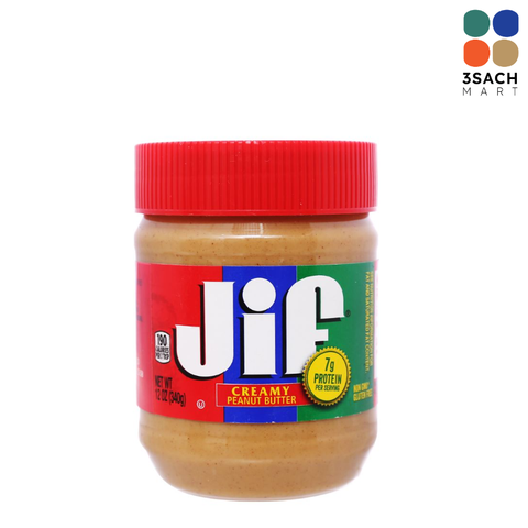  Bơ Đậu Phộng Mịn Jif (Hộp 340g) 