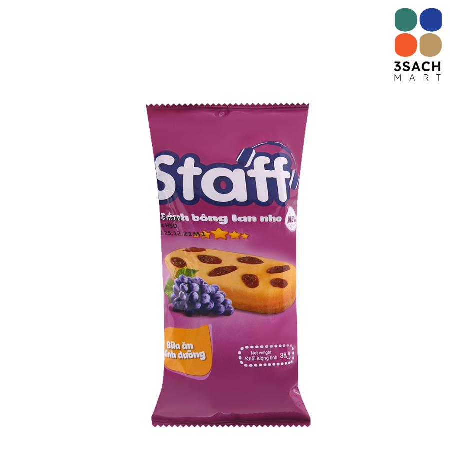  Bánh Bông Lan Nho Staff (Gói 38g) 