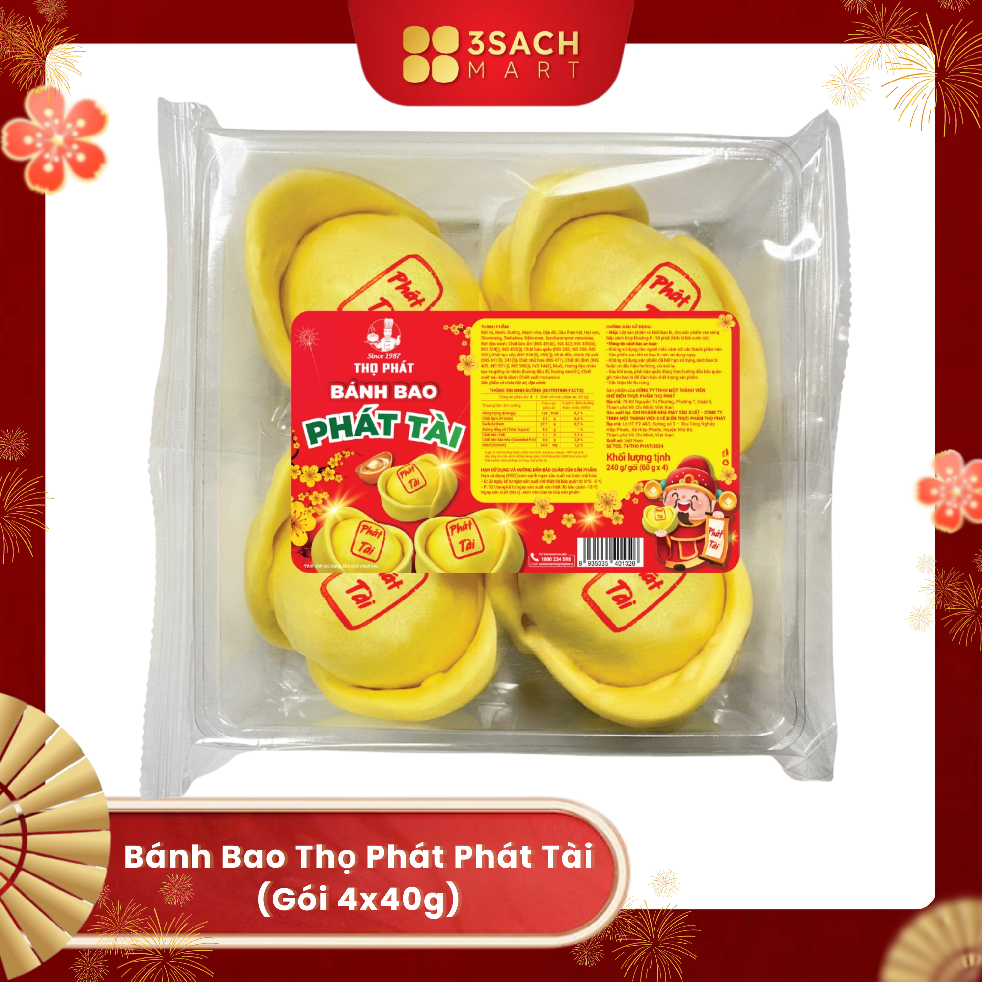  Bánh Bao Thọ Phát Phát Tài (Gói 4x40g) 