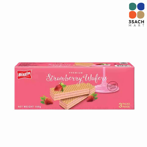  Bánh Xốp Kem Dâu Tây Bissin (Hộp 100g) 