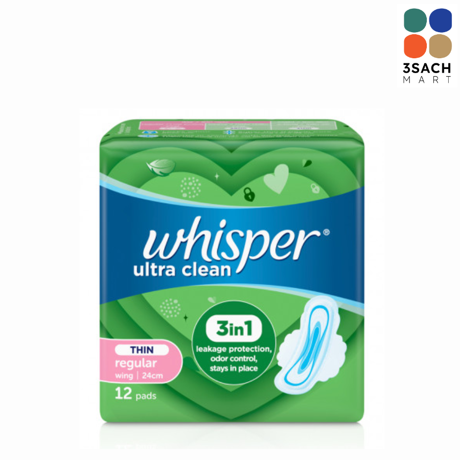  BVS Whisper Siêu Thấm Hút 24cm (Gói 12 Miếng) 