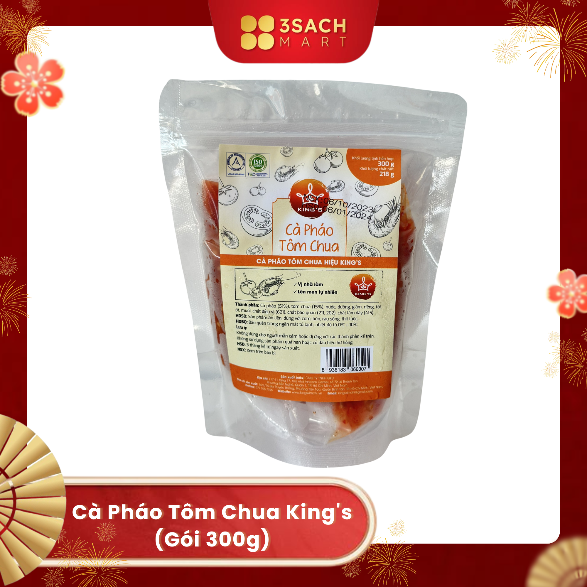  Cà Pháo Tôm Chua King's (Gói 300g) 