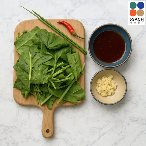  [RTC] Cải Bó Xôi Xào Tỏi (Khay 250g) 