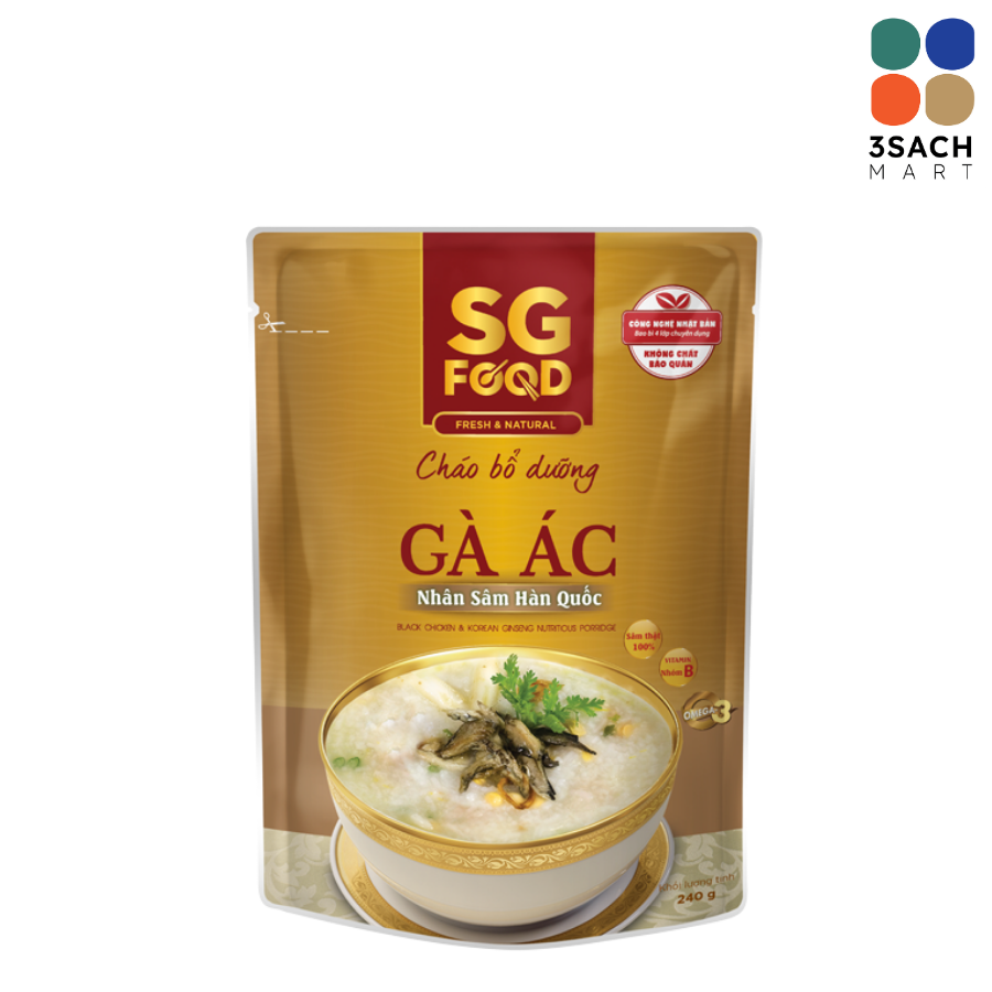  Cháo Bổ Dưỡng Gà Ác Nhân Sâm SGF (Gói 240g) 