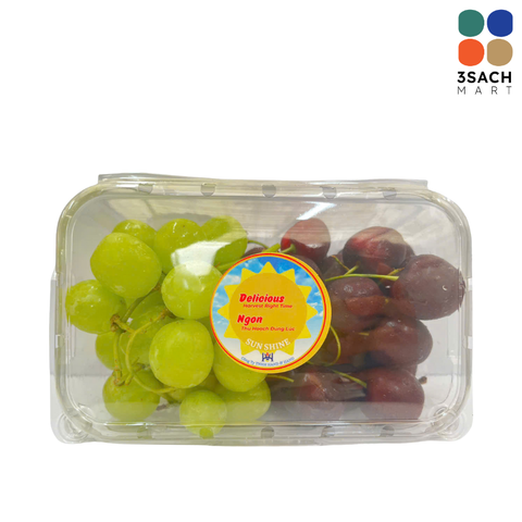  Combo Nho Xanh Mỹ Mix Cherry Mỹ (Hộp 500g) 