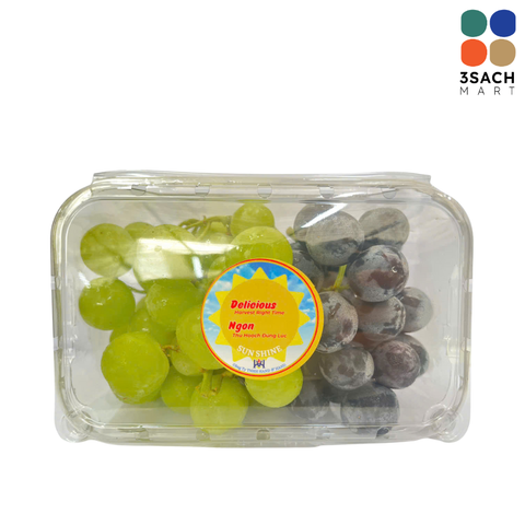  Combo Nho Xanh Mỹ Mix Nho Đen Mỹ (Hộp 500g) 