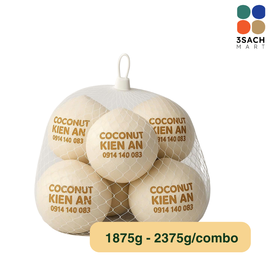  Dừa Gáo Trọc Xiêm Xanh Bến Tre DKA (1875g-2375g/combo) - Túi 5 Trái 