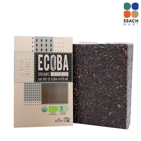  Gạo Lứt Đen Hữu Cơ Ecoba HS (Hộp 1kg) 