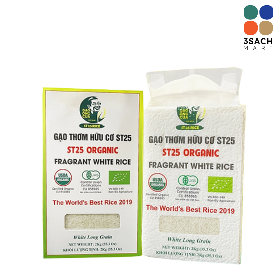  Gạo Thơm Hữu Cơ ST25 (Hộp 2kg) 