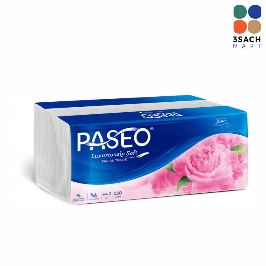  Khăn Giấy Lau Mặt Paseo 2 Lớp (Gói 250 Tờ) 