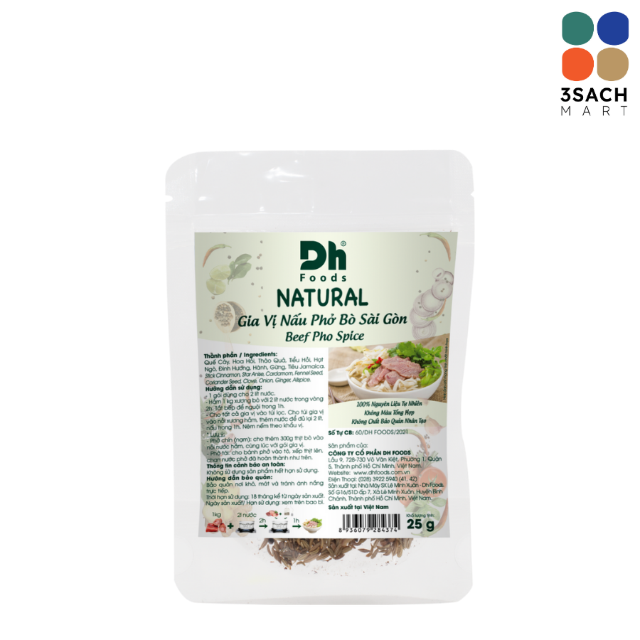  Gia Vị Nấu Phở Bò Sài Gòn Natural DH Foods (Gói 25g) 