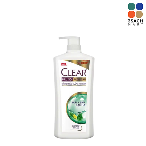  Dầu Gội Clear Mát Lạnh Bạc Hà (Chai 630g) 
