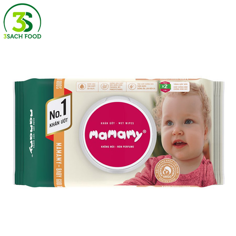  Khăn Ướt Mamamy Không Mùi (Gói 80 Tờ) 
