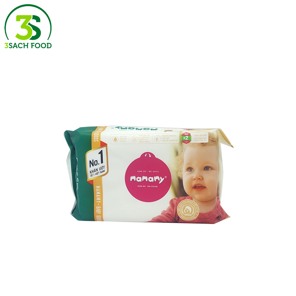 Khăn Ướt Mamamy Không Mùi (Gói 30 Tờ) 