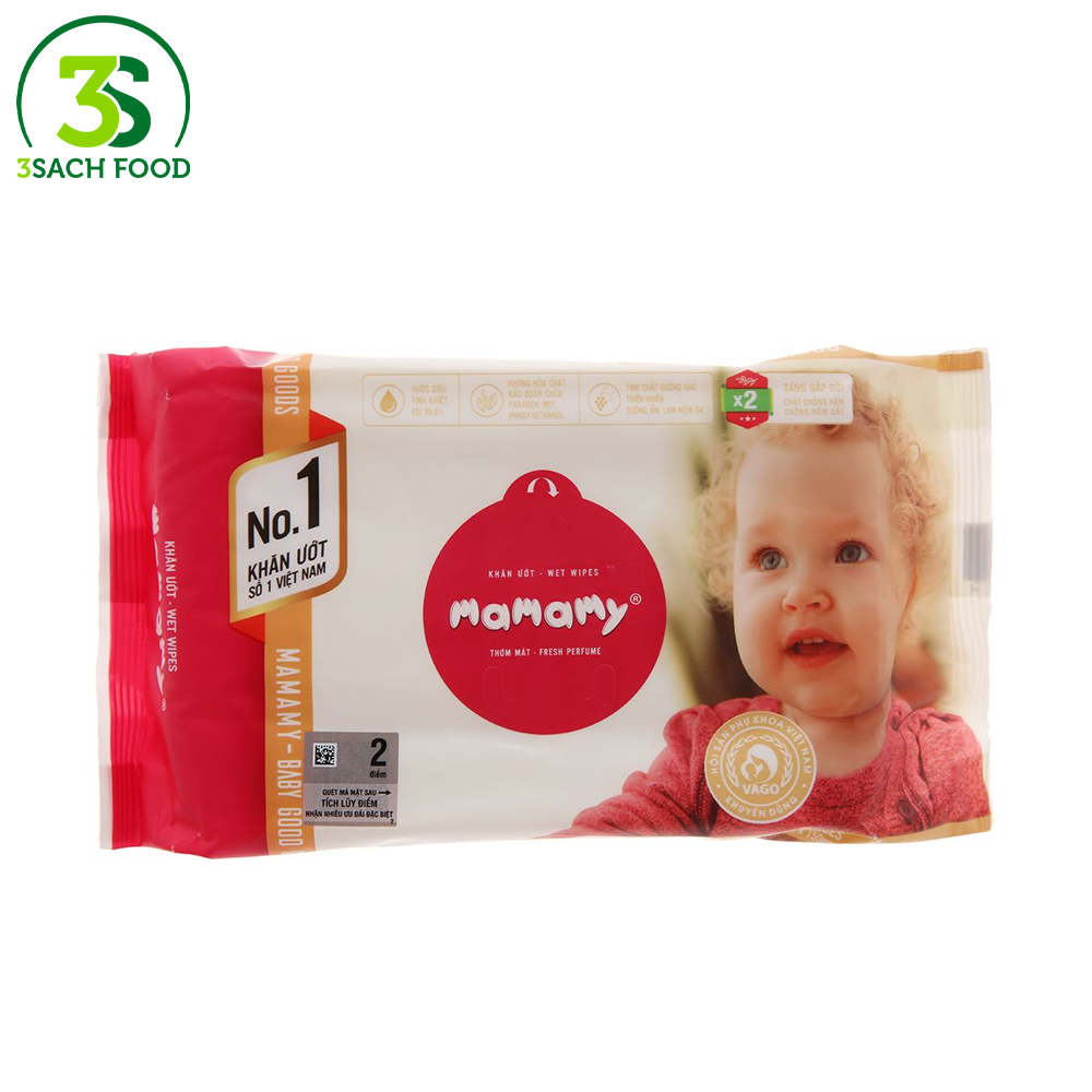  Khăn Ướt Mamamy Có Mùi (Gói 80 Tờ) 