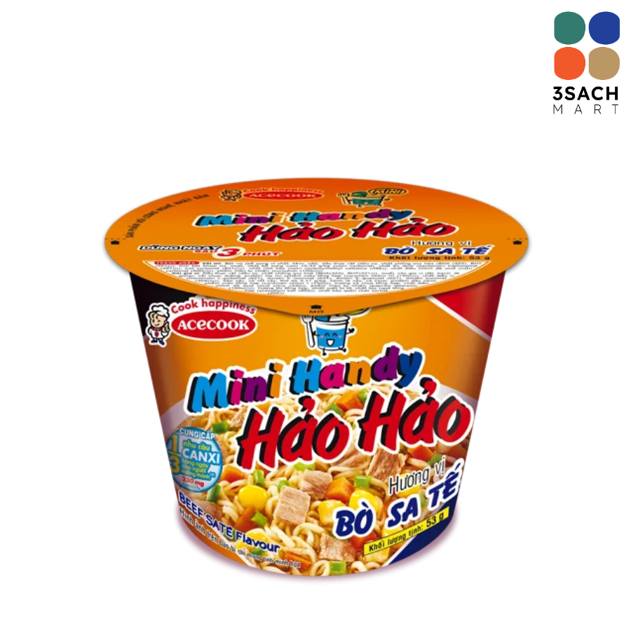  Mì Mini Handy Hảo Hảo Bò Sa Tế Acecook (Ly 53g) 